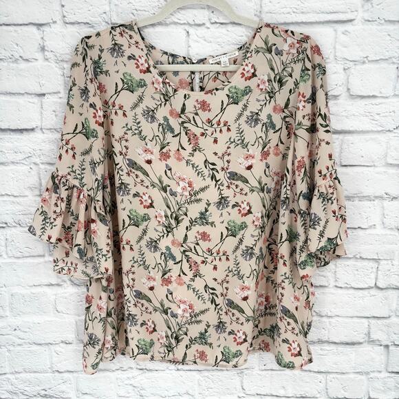 Violet & Claire Ruffle Sleeve Floral Chiffon Blouse Size 3X - Picture 1 of 6